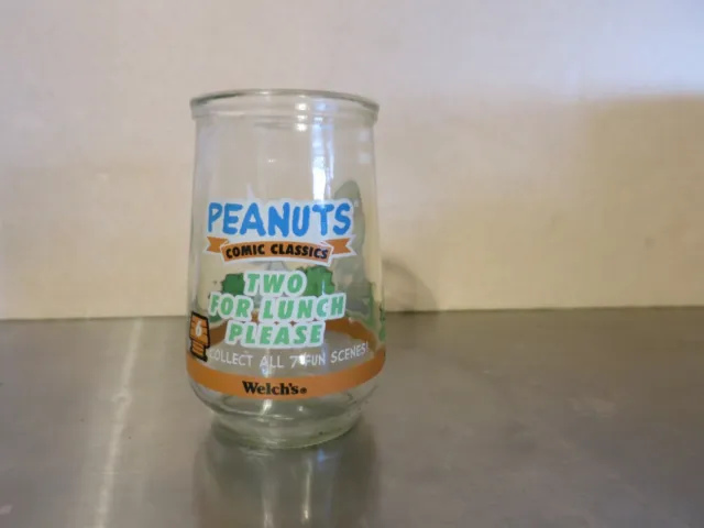 Vintage Welch's Jelly Jar Peanuts Glass Classics # 4 IT'S KICK OFF TIME