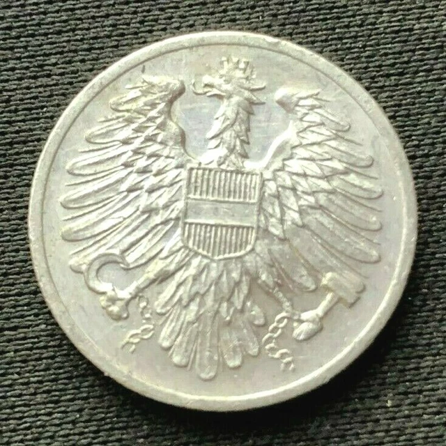1954 Austria 2 Groschen Coin AU     Aluminum  World Coin    #K1383