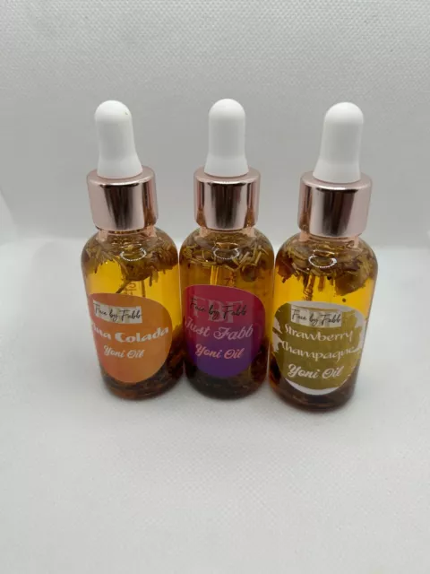 Aceites De Champán Yoni De Piña Colada, Just Fabb Y Fresa+