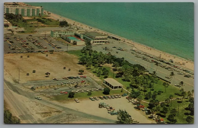 Lake Worth FL Lake Worth Beach Aerial View c1963 Chrome Postcard Florida
