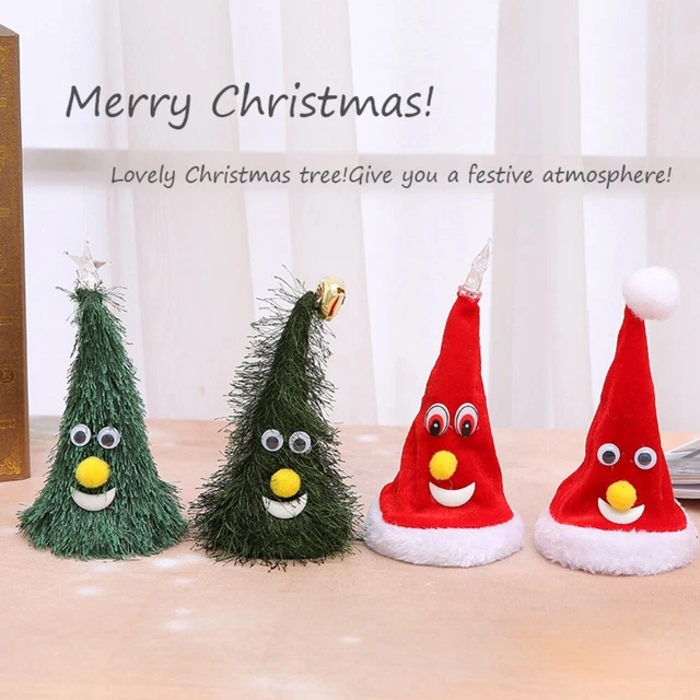 Electric Glowing Christmas Tree Hat Funny Toy Gift  Kid Xmas Home Decoration