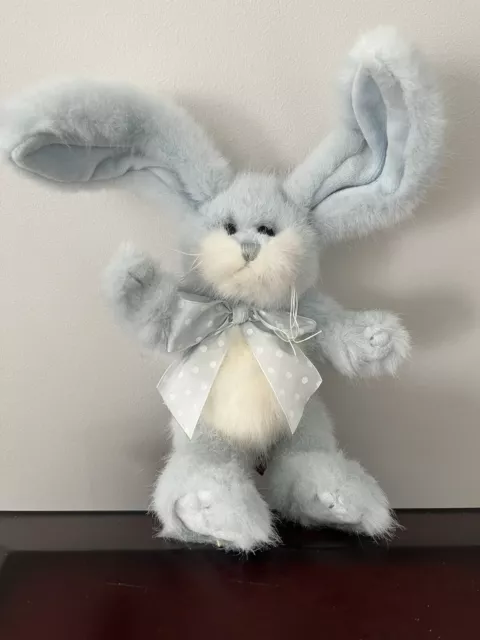 The Bearington Collection Blue Easter Rabbit Bunny Jointed 12”VGC