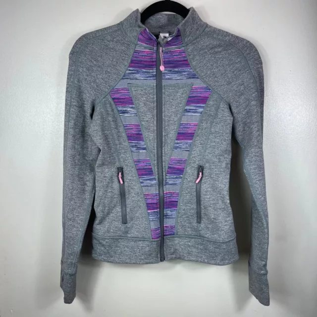 IVIVVA by Lululemon Jacket Size 12 Girls Define Zip Up Gray Purple Athletic