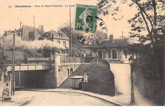 92 - SAN63263 - SURESNES - Rue du Mont Valérien - La Gare - Train