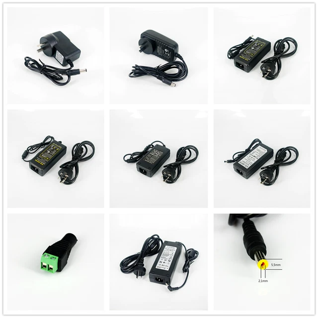 12V 1A-15A 12-180W DC Power Supply Adapter LED Lights Strip CCTV Security Camera