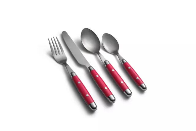 Jubilee Red 18/0 16-Piece Flatware Set, Service for 4