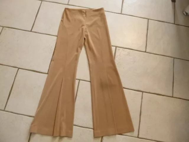 PANTALON SOYEUX COUPE LARGE AUX JAMBES " JUS D ORANGE " TAILLE 36 très féminin!!