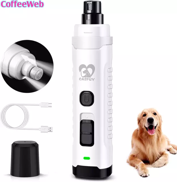 Casfuy Smerigliatrice per Unghie per Cani Con 2 Luci a LED - Tagliaunghie Elettr