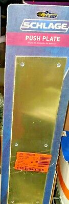 Lot of 2 Aluminum Schlage Push Plate in Bright Brass Finish 3.5 x 15 (loc-4)