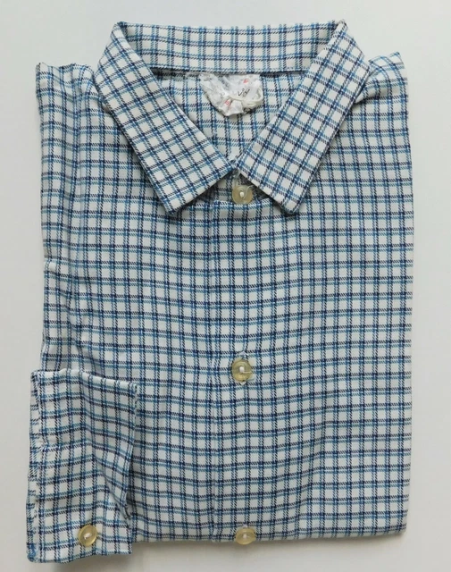 Camicia a scacchi vintage ragazzi anni '70 8 maniche lunghe cotone coccinella INUTILIZZATA