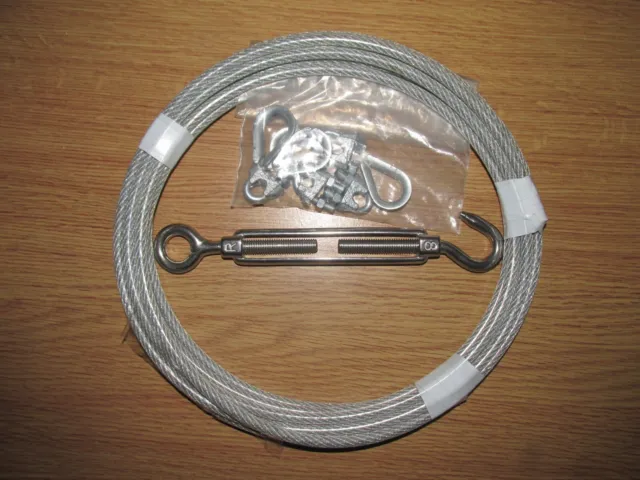 GYM CABLE WIRE Rope 5mm clear nylon coated to 6.5mm 5 metre & accessories  CAB20 £37.95 - PicClick UK