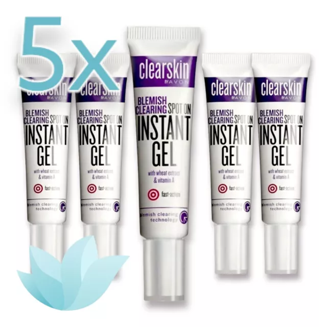 5x Avon Purifica Pelle Imperfezioni Spot On Istantaneo Gel, 15ml Confezione 5