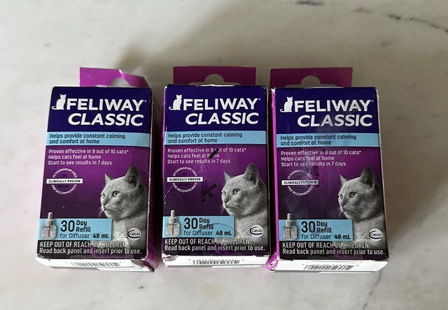 Feliway Classic Diffuser 3 Pk Refill - 48 ml Cat Calming & Comfort Exp. 2/25