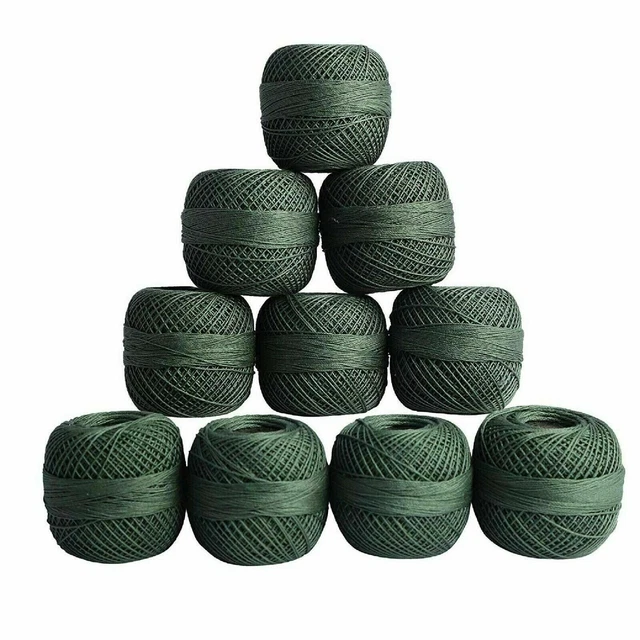 Fil à crocheter en coton rose rouge Fil à tricoter mercerisé Dark Mehandi...