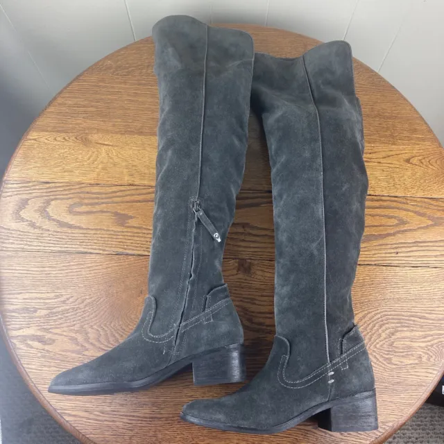 Dolce Vita Kitt Over the Knee Grey Suede Boots Size 6