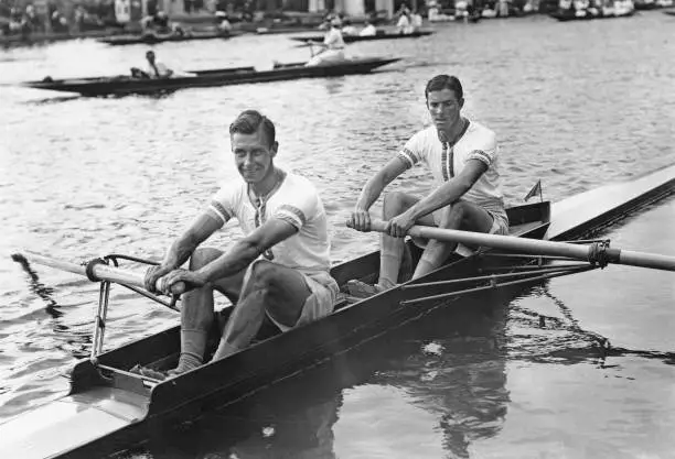 British Rowers & Olympic Gold Winners John Fenning & Gordon Thomson Old Photo