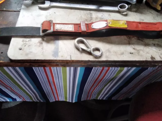 Vintage 1975 Klein-Buhrke #5465 M Tool Belt & 4  1/2" Stainless Steel Safe Hook