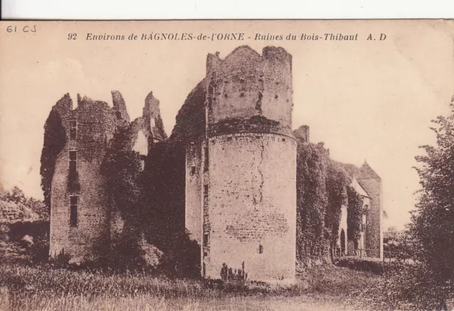 Carte postale ancienne ORNE BAGNOLES-DE-L'ORNE 92 ruines du Bois-Thibaut