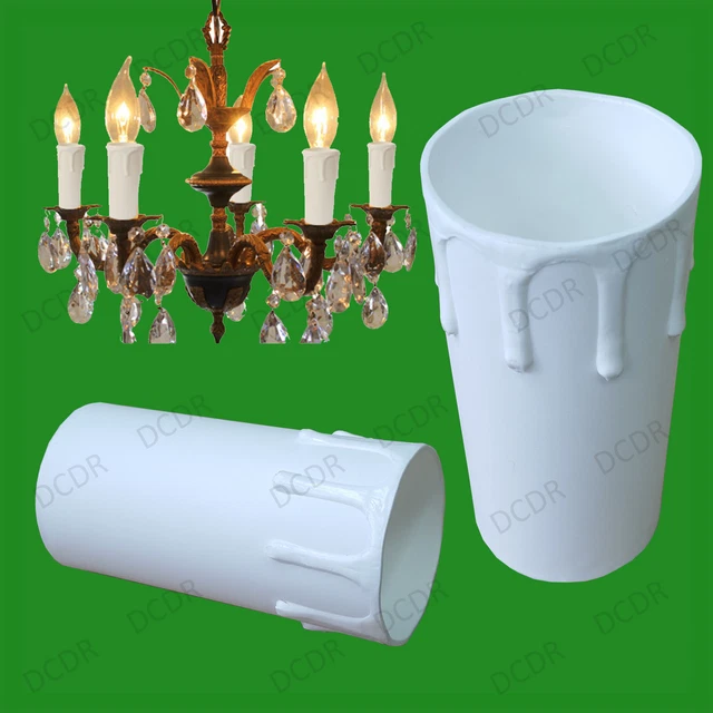 Lot De 10 Douilles E14 Bougies Manchons Blanc 100mm - Fabriqué En Italie, Pour Lustre