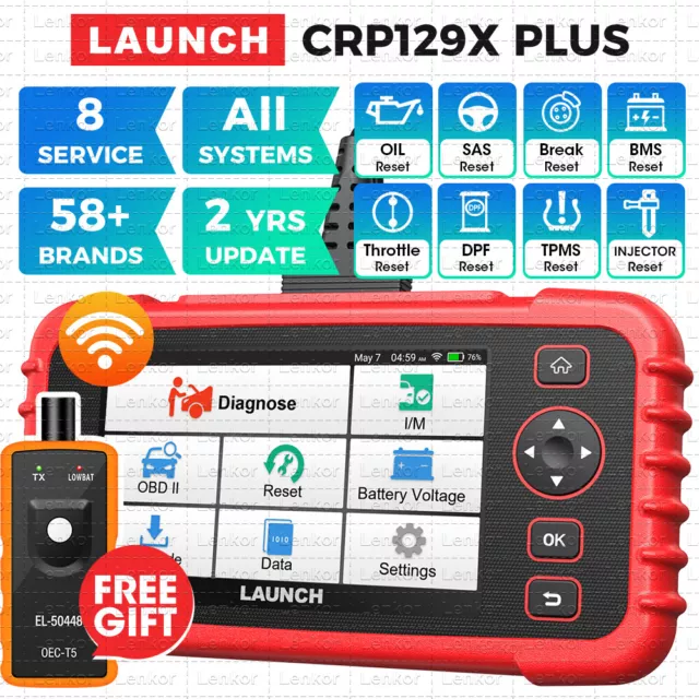 LAUNCH CRP129X Plus OBD2 Scan Tool All System Diagnostic Scanner Injector Coding