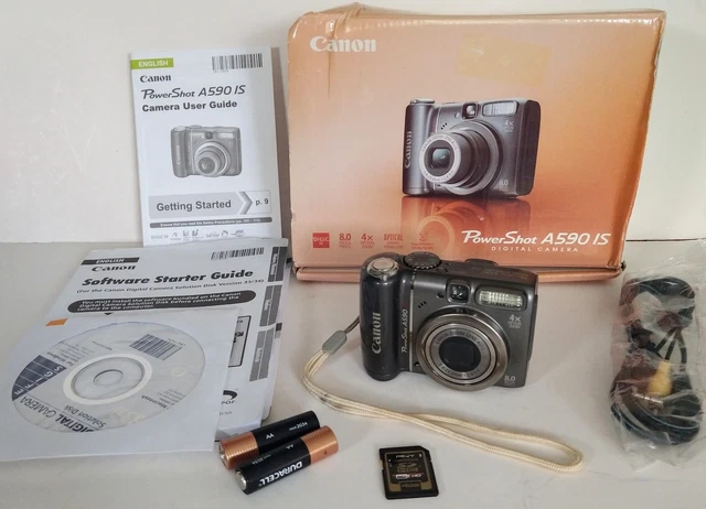 CANON POWERSHOT A590 IS 8.0MP Digital Camera, Original Box