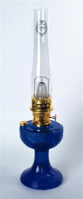 New Aladdin Mantle Lamp Company Cobalt Blue Short Lincoln Drape Lamp #C6177