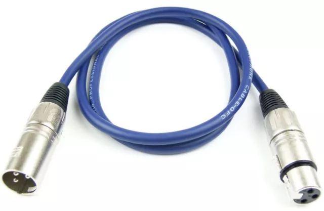 2 St. 1 m Mikrofonkabel XLR BLAU Adam Hall Mikrofon DMX Kabel Neutrik kompatibel 3