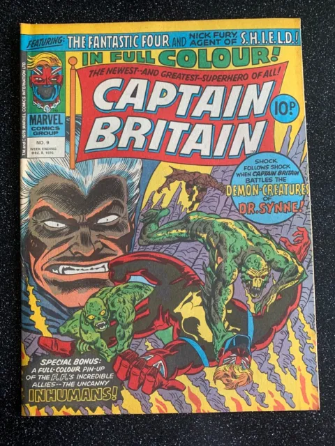 Captain Britain #9 - Marvel Comics UK - 1976 - 2nd App Betsy Braddock  VERY RARE
