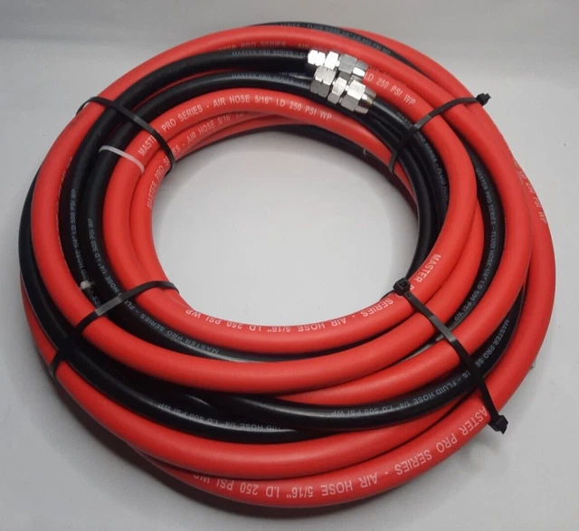 Master Pro Series - Professional 25 Foot Air and Fluid Hose Set for Paint Pre...