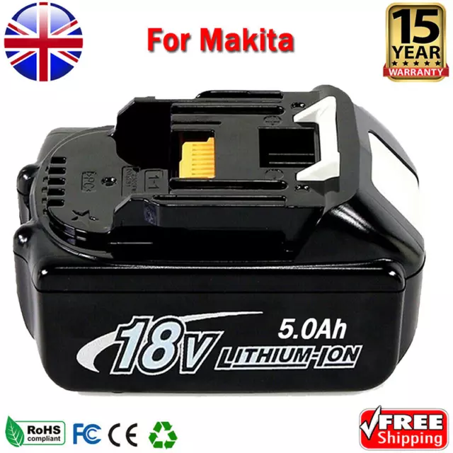 Battery For Makita BL1860 BL1830 BL1850 BL1840 5.0Ah 18V Li-ion LXT UK
