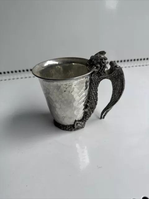 1987 Fellowship Foundry large hammered Mermaid pewter stein, mug or tankard