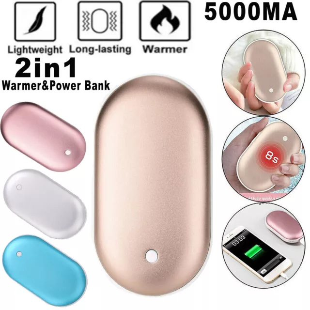 Portable Mini Hand Warmer USB Rechargeable 2 In1 Pocket Power Bank Winter Heater