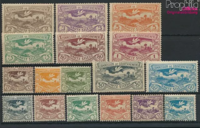 Briefmarken Oberschlesien 1920 Mi 13-29 (kompl.Ausg.) postfrisch(9616627