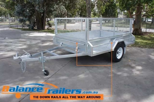 8x5 Galvanised Fully Welded Box Trailer With 600mm Cage & BRAKE ATM 1400KG