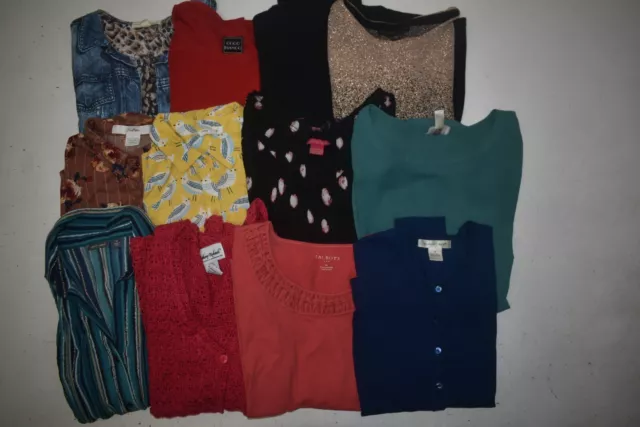 Wholesale Bulk Lot Of 12 Womens Size Medium 8 10 Long Sleeve Casual Blouses