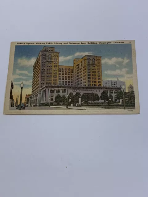 Postcard Rodney, Public Library & Delaware Trust Building, Wilmington, DE c1940s