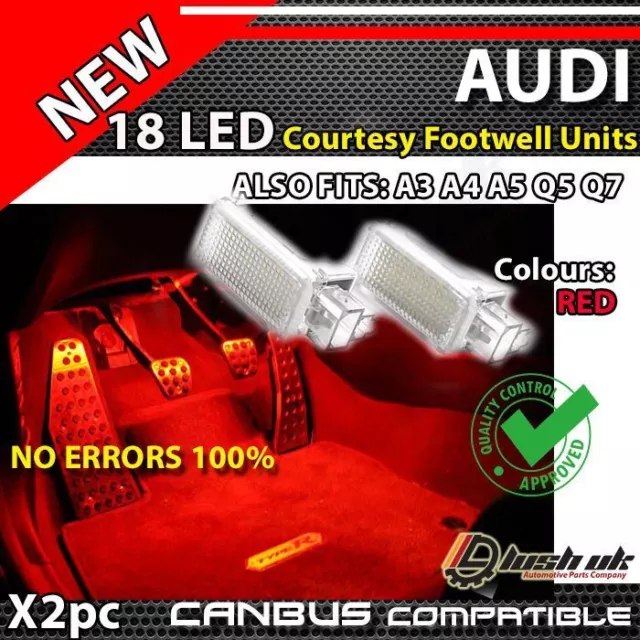 2x Footwell lights LED SMD white red blue VW AUDI SKODA Seat module units canbus