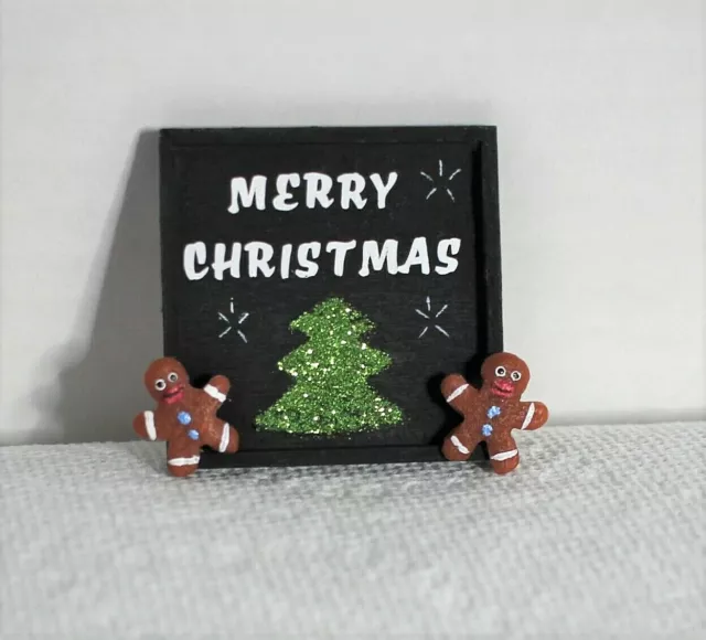Original OOAK Mini Dollhouse Decorative Wood Christmas Sign N Woolmer