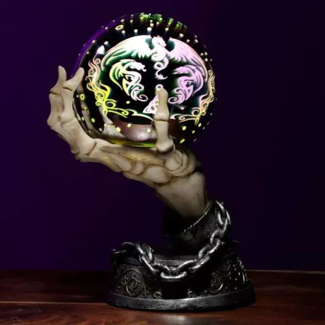 Skeleton Hand LED Metallic Orb Height 26cm Width 18.5cm Depth 15cmBatteries...