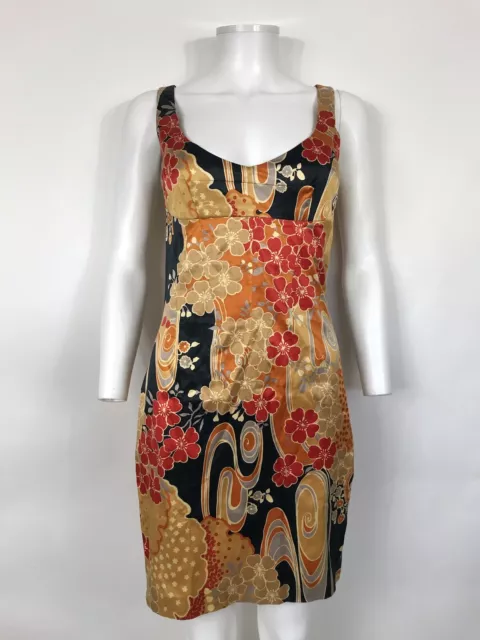 Rare Vtg Dolce & Gabbana Orange Floral Print Dress M