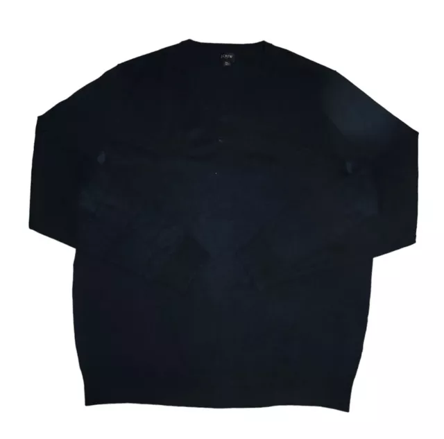 J.Crew Sweater Mens XL V Neck Long Sleeve Cotton Pullover Navy Blue