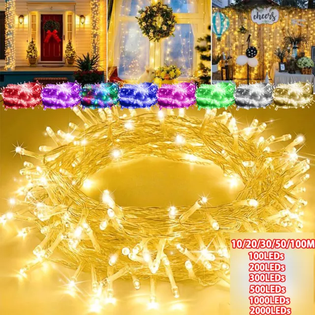 200-1000 LED Lichterkette Christbaumbeleuchtung Weihnachtslichterkette für Außen