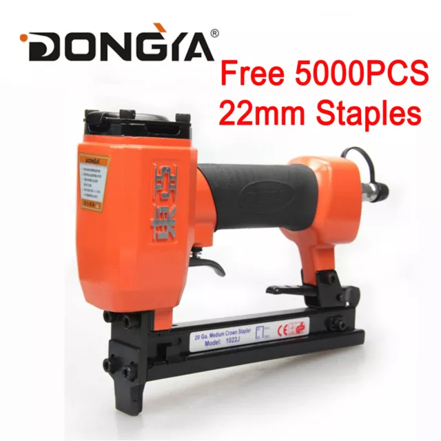 DongYa 20GA crown Fine Wire Stapler Pneumatic Upholstery Stapler + Free Staples