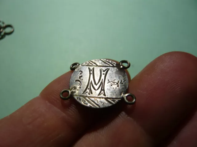 Canada Victoria Silver 5 Cent Love Token Engraved "M" Token Charm