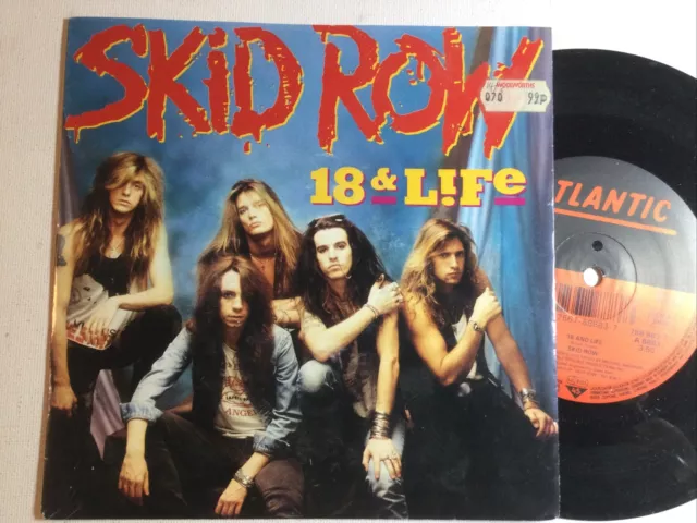 SKID ROW: 18 and Life / Midnight Tornado 7” Vinyl Single NM  Free UK Post