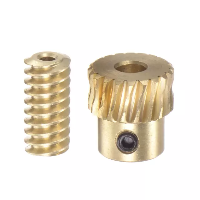 Brass Worm Gear Set Wheel Shaft 0.5 Modulus 20:1 Drive Gear Box Shaft