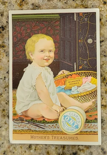 Victorian Trade Card Clark ONT Spool Cotton Baby