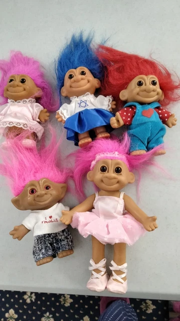 Lot X 5 Vintage? Troll Dolls Russ / Ace Collectables