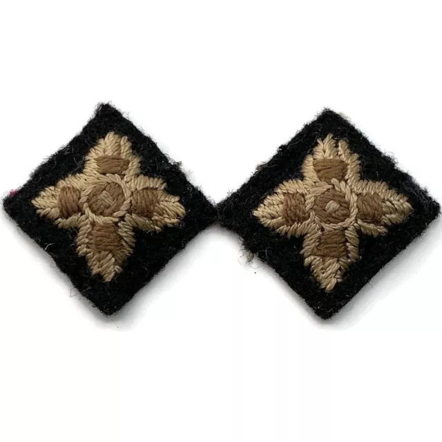 WW2 Officers Epaulette Insignia CLOTH Rank Pips Rank of 2nd Lieutenant PAIR