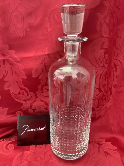 Near FLAWLESS Art Glass BACCARAT France Crystal NANCY Liquor DECANTER & STOPPER